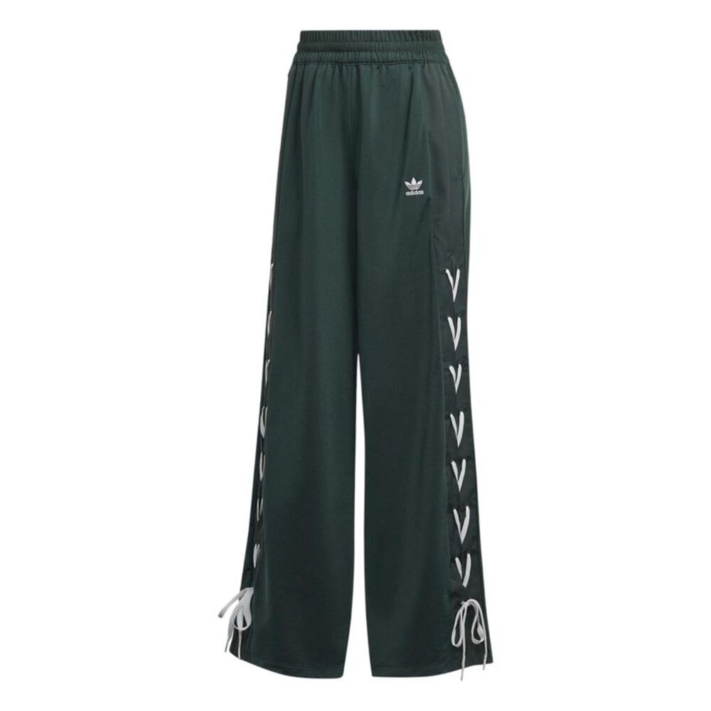 Adidas Womens/Ladies Lace Up Wide Leg Pants / Mineral Green